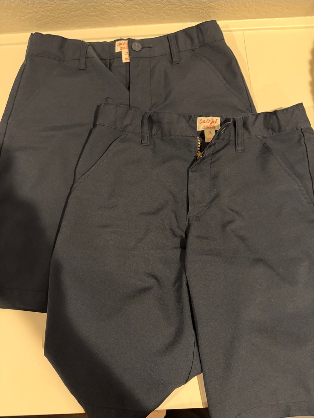 Cat & Jack Boys Dark Blue Flat Front Uniform Shorts